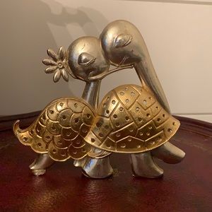Hugging turtle earring holder marked revere